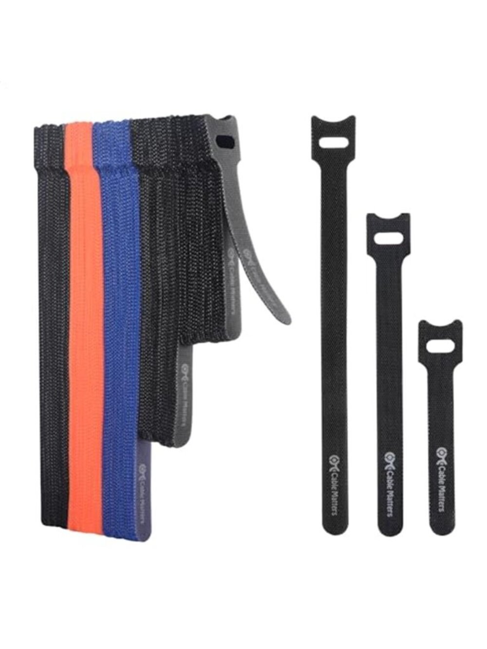 Reusable Cable Ties Hook Loop Cord Organizer Straps 100 Pack Assorted Sizes